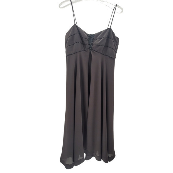 Vintage Ursula of Switzerland Beaded Spaghetti Strap Empire Waist Prom Dress - Picture 1 of 14